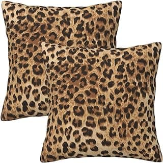 Leopard Print Pillow Covers 18x18 in Couch Cheetah Print Pillow Case Sets of 2 Modern Decorative Square Throw Pillows for Home Living Room...